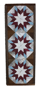 Handmade Amish Barn Quilt Banner Wall Art – 10.5in x 30in Reclaimed Wood Mosaic