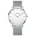 Women's Minimalist Quartz Watch with Stainless Steel Mesh Band