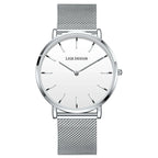 Women's Minimalist Quartz Watch with Stainless Steel Mesh Band