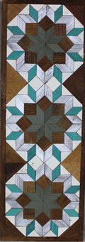 Handmade Amish Barn Quilt Banner Wall Art – 10.5in x 30in Reclaimed Wood Mosaic