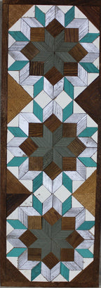 Handmade Amish Barn Quilt Banner Wall Art – 10.5in x 30in Reclaimed Wood Mosaic