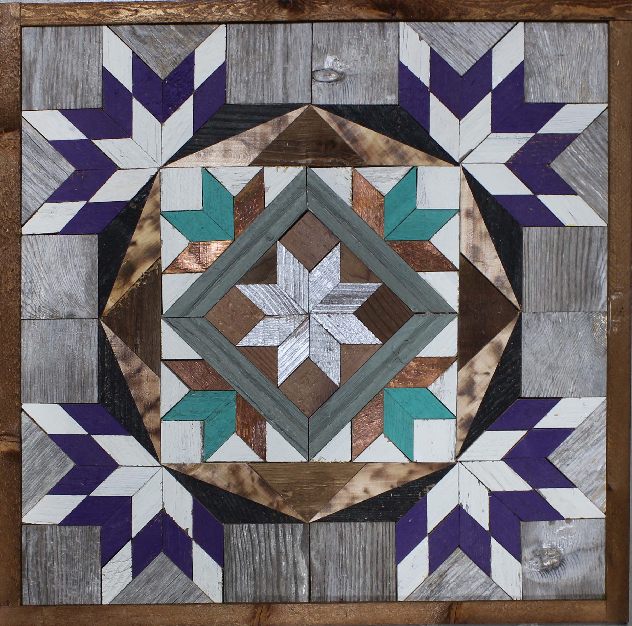 Amish Handmade Barn Quilt Wall Art – Reclaimed Barn Wood – 20.75” x 20.75”