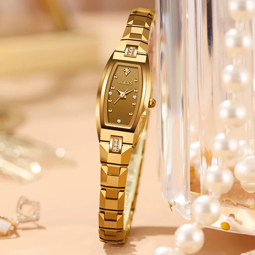 Women's Slim Tonneau Crystal Accent Watch