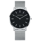 Women's Minimalist Quartz Watch with Stainless Steel Mesh Band