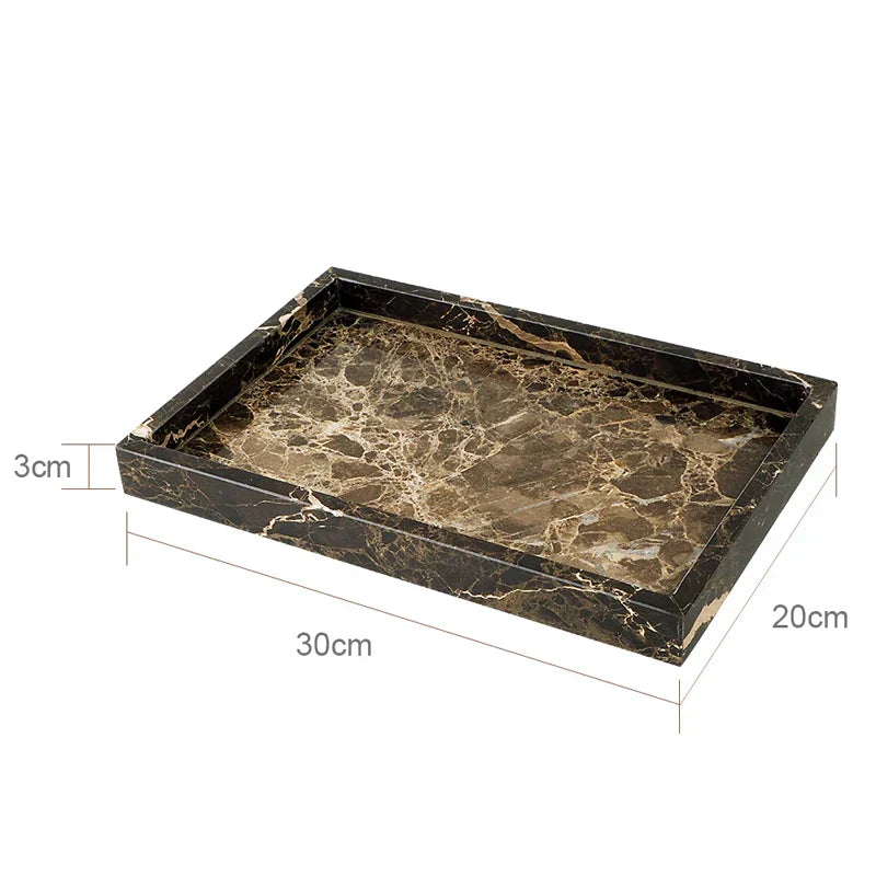 DecorBites™ Emperador Dark Marble Bathroom Set with Luxury Accessories