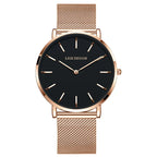 Women's Minimalist Quartz Watch with Stainless Steel Mesh Band