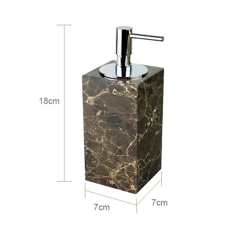 DecorBites™ Emperador Dark Marble Bathroom Set with Luxury Accessories