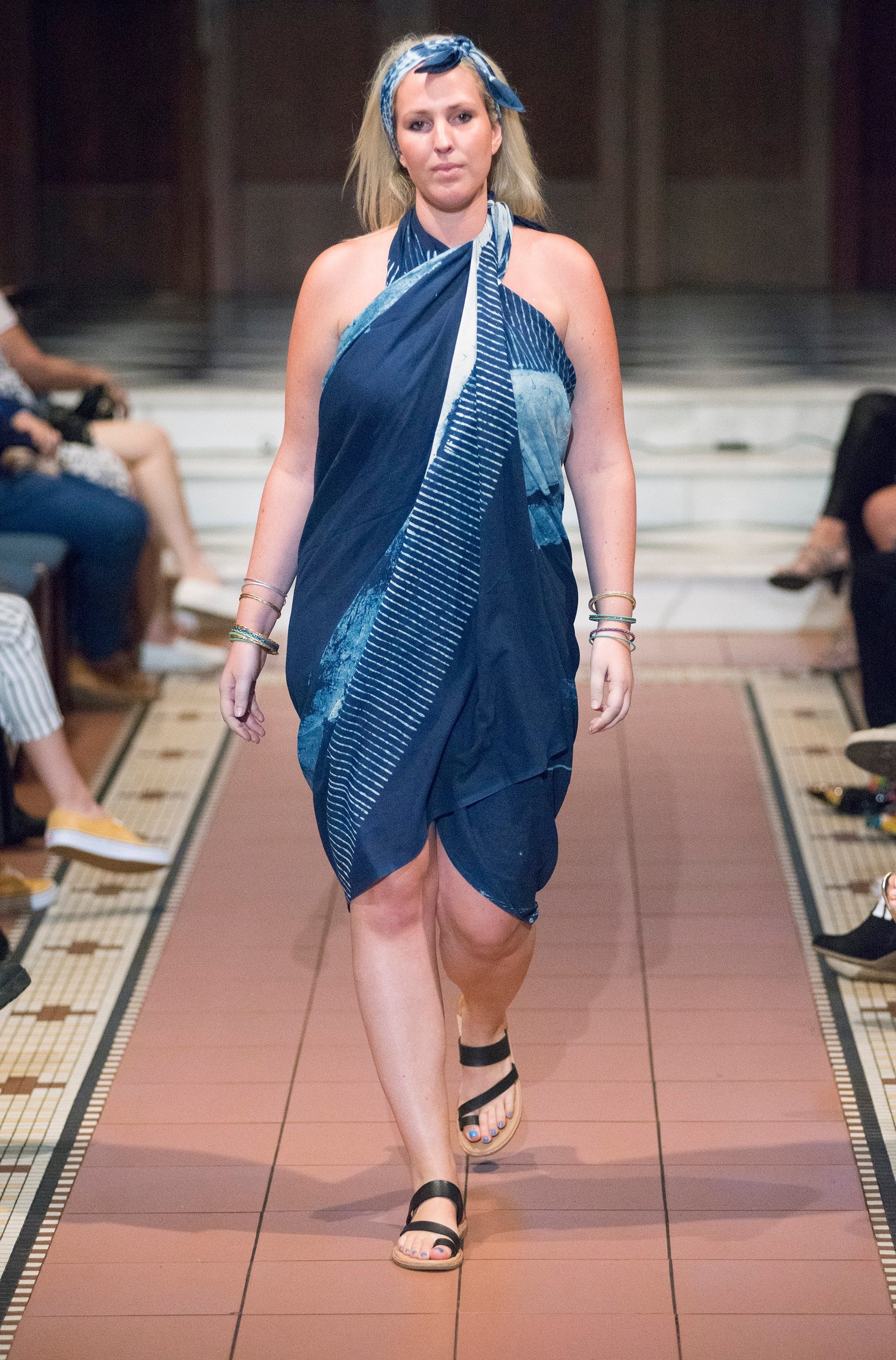 Serenity Indigo handprinted scarf