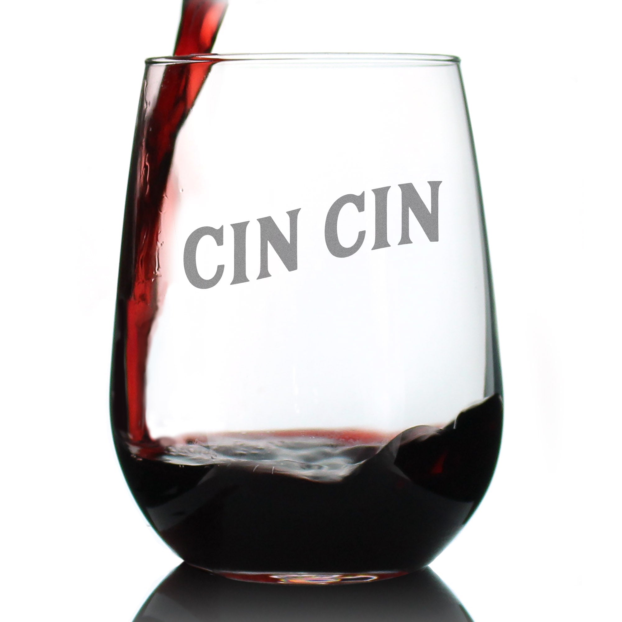 Cin Cin - Italian Cheers - Stemless Wine Glass - Cute Italy Themed Gifts or Party Decor for Women and Men - Large - Che Cose Belle