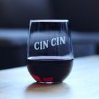 Cin Cin - Italian Cheers - Stemless Wine Glass - Cute Italy Themed Gifts or Party Decor for Women and Men - Large - Che Cose Belle