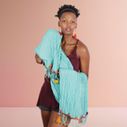 Cotton Pom Pom Sustainably Made Scarf - Thailand