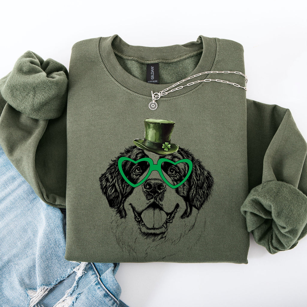Saint Bernard, Adorable Dog, St Patrick's Day, Lucky, Irish Sweatshirt