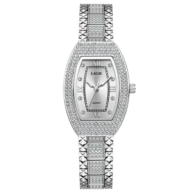 Women's Crystal Tonneau Quartz Bracelet Watch