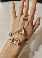 Hand Chain in Striated Crystal (Silver)