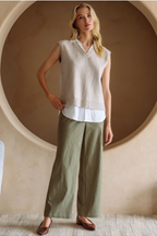 Layered Look Collared Sweater Vest