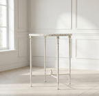 Antiqued Metal Round Side Table