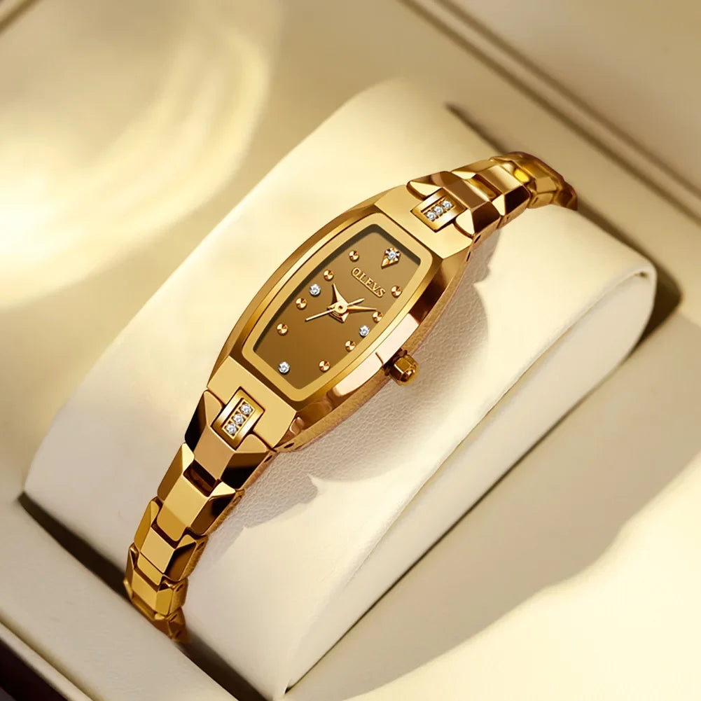 Women's Slim Tonneau Crystal Accent Watch