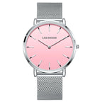 Women's Minimalist Quartz Watch with Stainless Steel Mesh Band