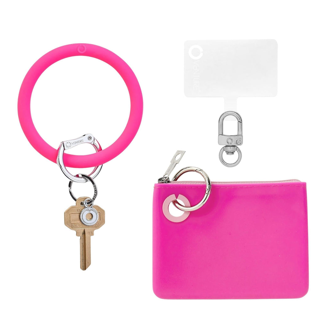 Mini Pouch Wristlet Set - Tickled Pink