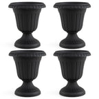 18-Inch Tall Urn Planters with Pedestal Base, Set of 4