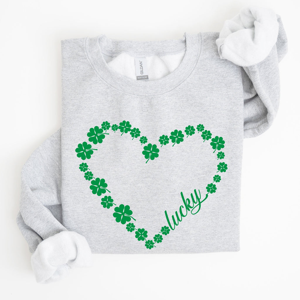 Shamrock Heart, Lucky, St Patrick's Day Sweatshirt