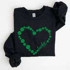 Shamrock Heart, Lucky, St Patrick's Day Sweatshirt