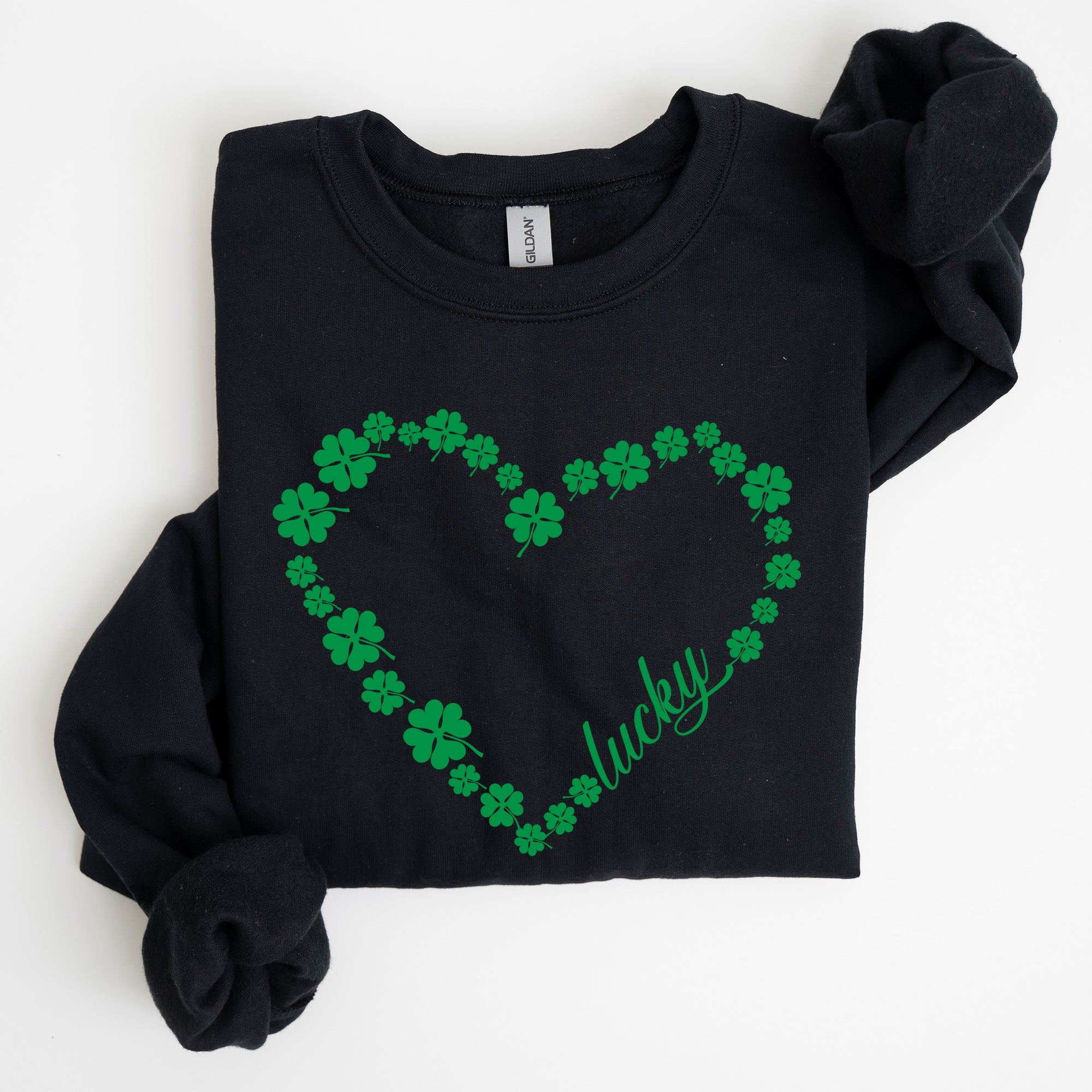 Shamrock Heart, Lucky, St Patrick's Day Sweatshirt