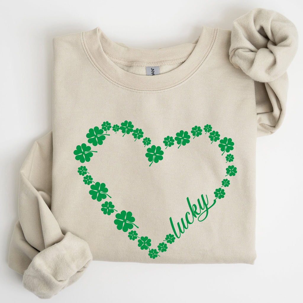 Shamrock Heart, Lucky, St Patrick's Day Sweatshirt