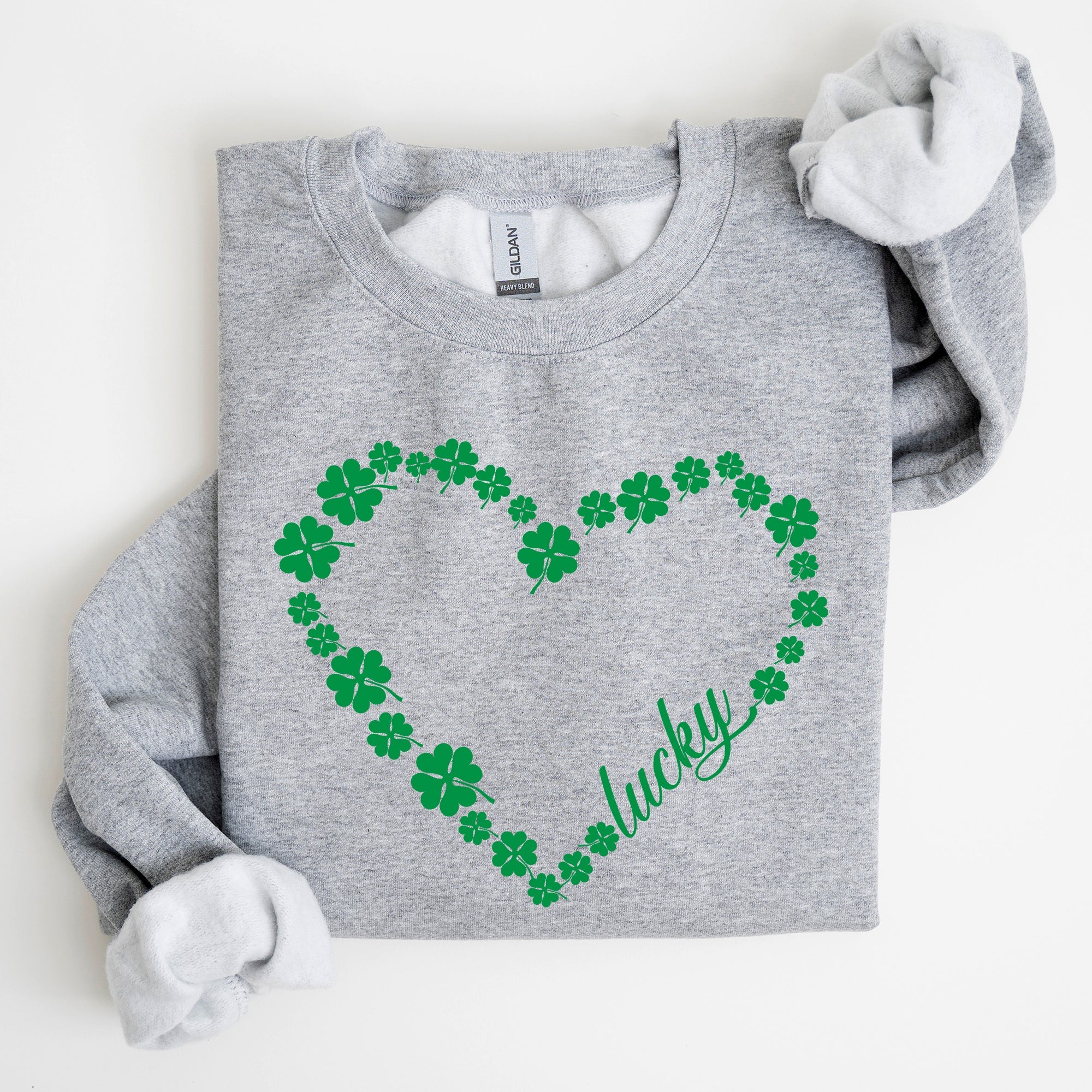 Shamrock Heart, Lucky, St Patrick's Day Sweatshirt