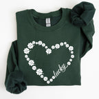 Shamrock Heart, Lucky, St Patrick's Day Sweatshirt