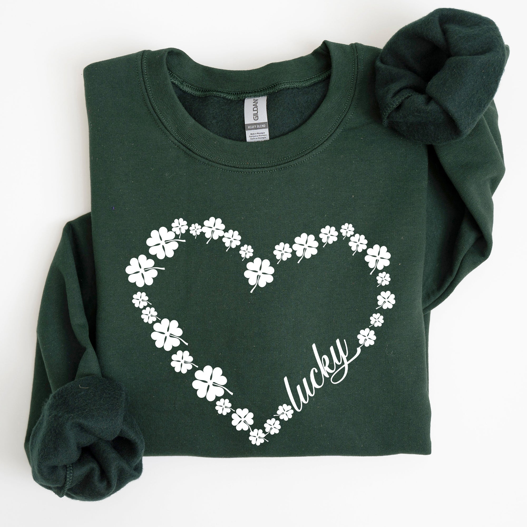 Shamrock Heart, Lucky, St Patrick's Day Sweatshirt