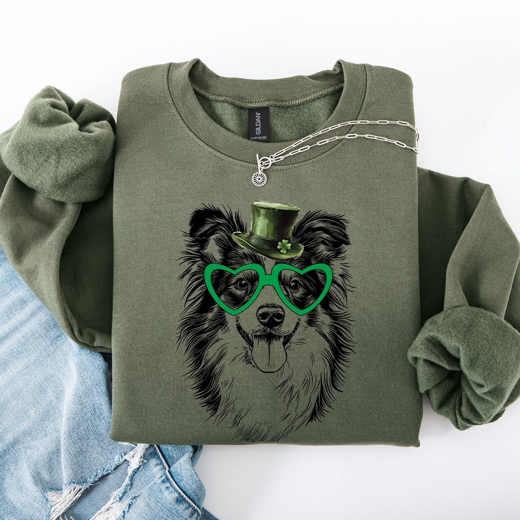 Sheltie, Shetland Sheepdog, Adorable Dog, St Patrick's Day, Lucky, Irish Sweatshirt