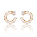 Shooting Star Earrings with White Diamond Cubic Zirconia