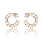 Shooting Star Earrings with White Diamond Cubic Zirconia
