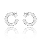 Shooting Star Earrings with White Diamond Cubic Zirconia