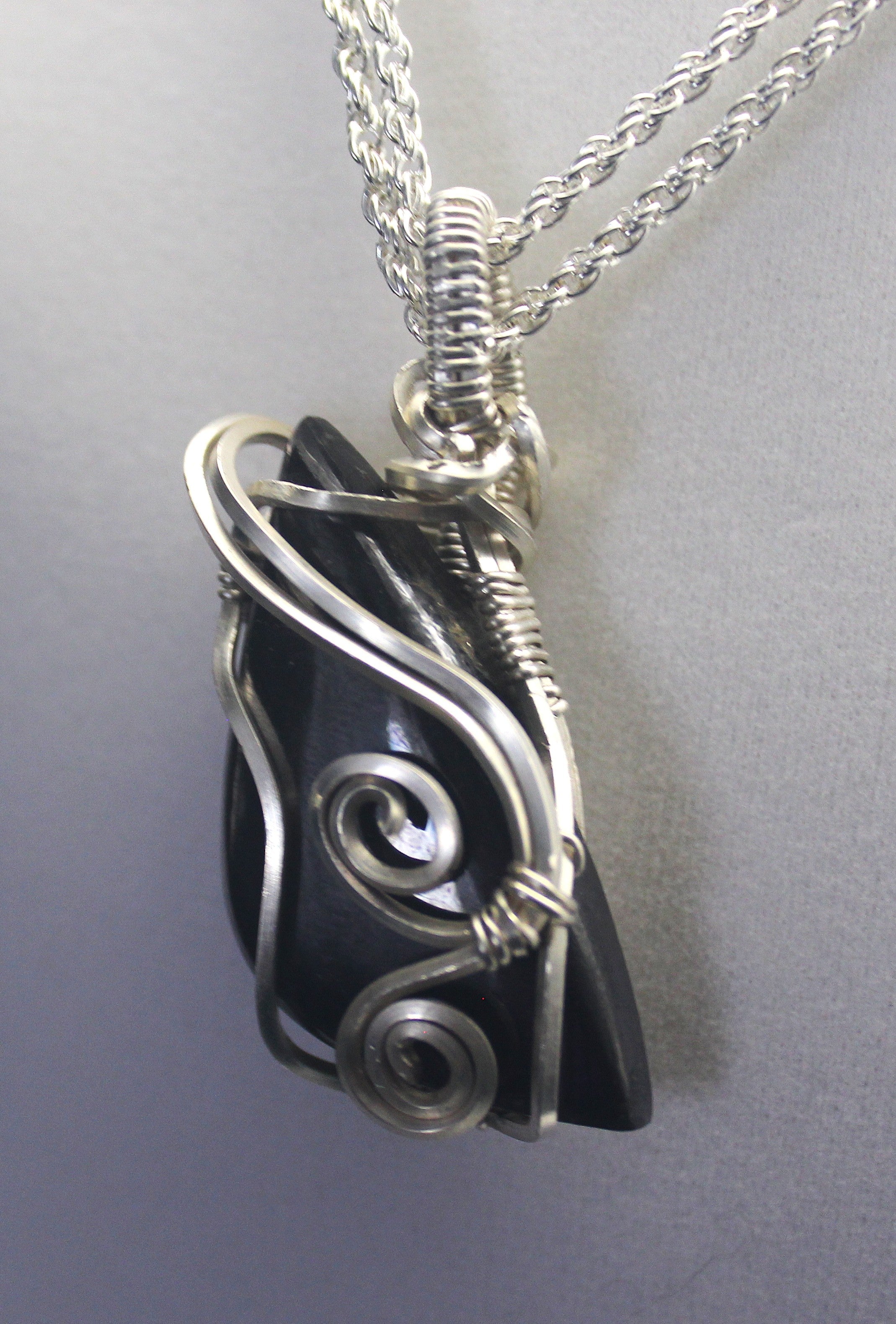 Silver .999 Fine Purpurite Handmade Pendant Necklace –Hand-Wrapped Artisan Pendant for Clarity & Expression