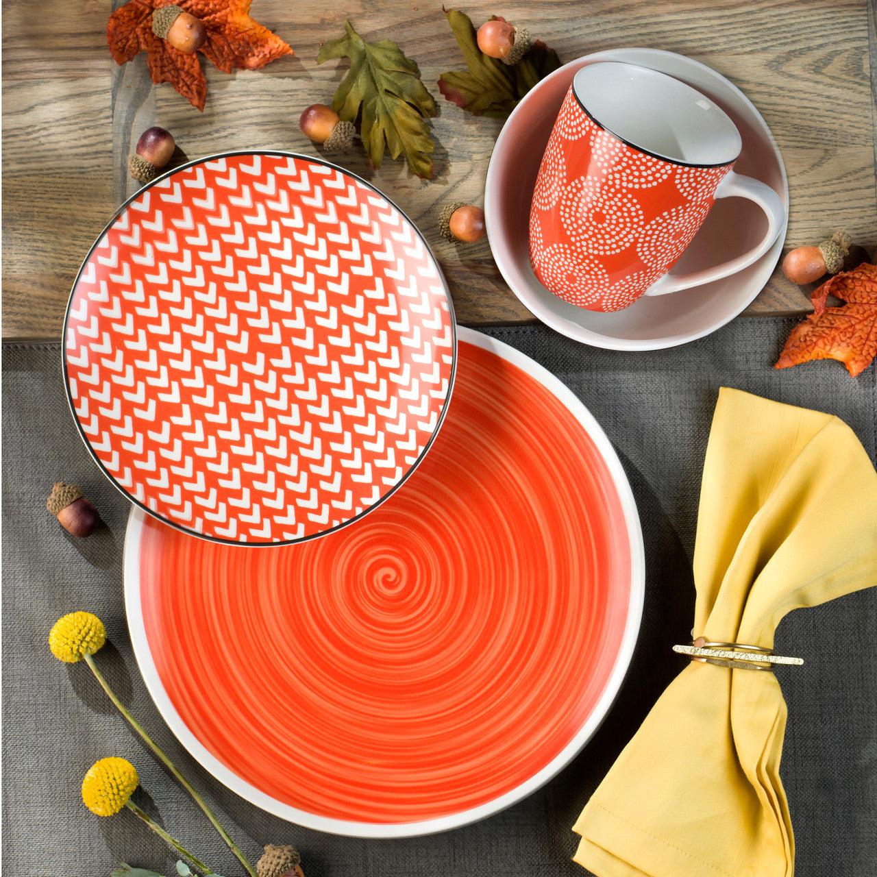 Simpatico 16 Piece Stoneware Dinnerware Set , Pumpkin Spice - Che Cose Belle