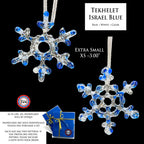 Handmade Glass Snowflake - Tekhelet Israel Blue - by studioTica