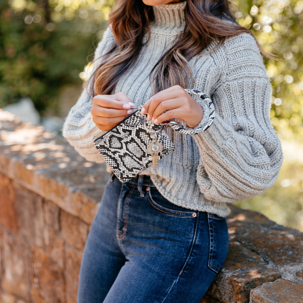 Mini Pouch — Tuxedo Snakeskin Silicone