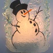 Recycled Glass Snowman Nightlight