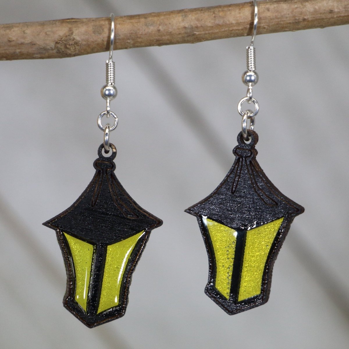 Spooky Lantern Wooden Earrings | Halloween Pumpkin Lantern Jewelry