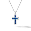 Gemstone Cross Pendant - Sapphire