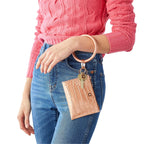 Keychain Wallet — Rose Gold Leather Card Case