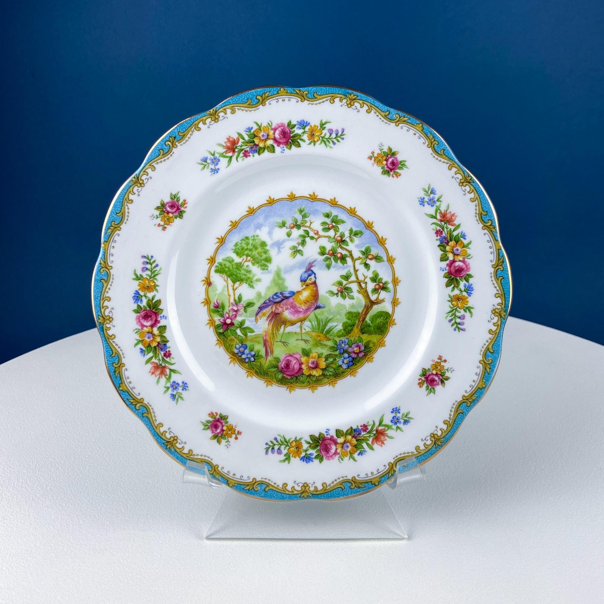 Vintage Tea Set Trio by Royal Albert, Chelsey Bird. Stunning Motif of Exotic Bird in Garden. Dining Room Decor. Gift for Tea Lover.