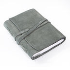 Teal Grey Suede Journal w/ Organic Cotton Paper: Large