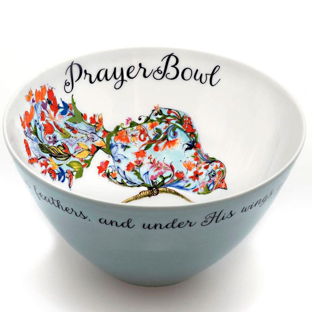 The Josephine PrayerBowl - Hand - Painted Porcelain Christian Gift - Psalm 91:4 - Che Cose Belle