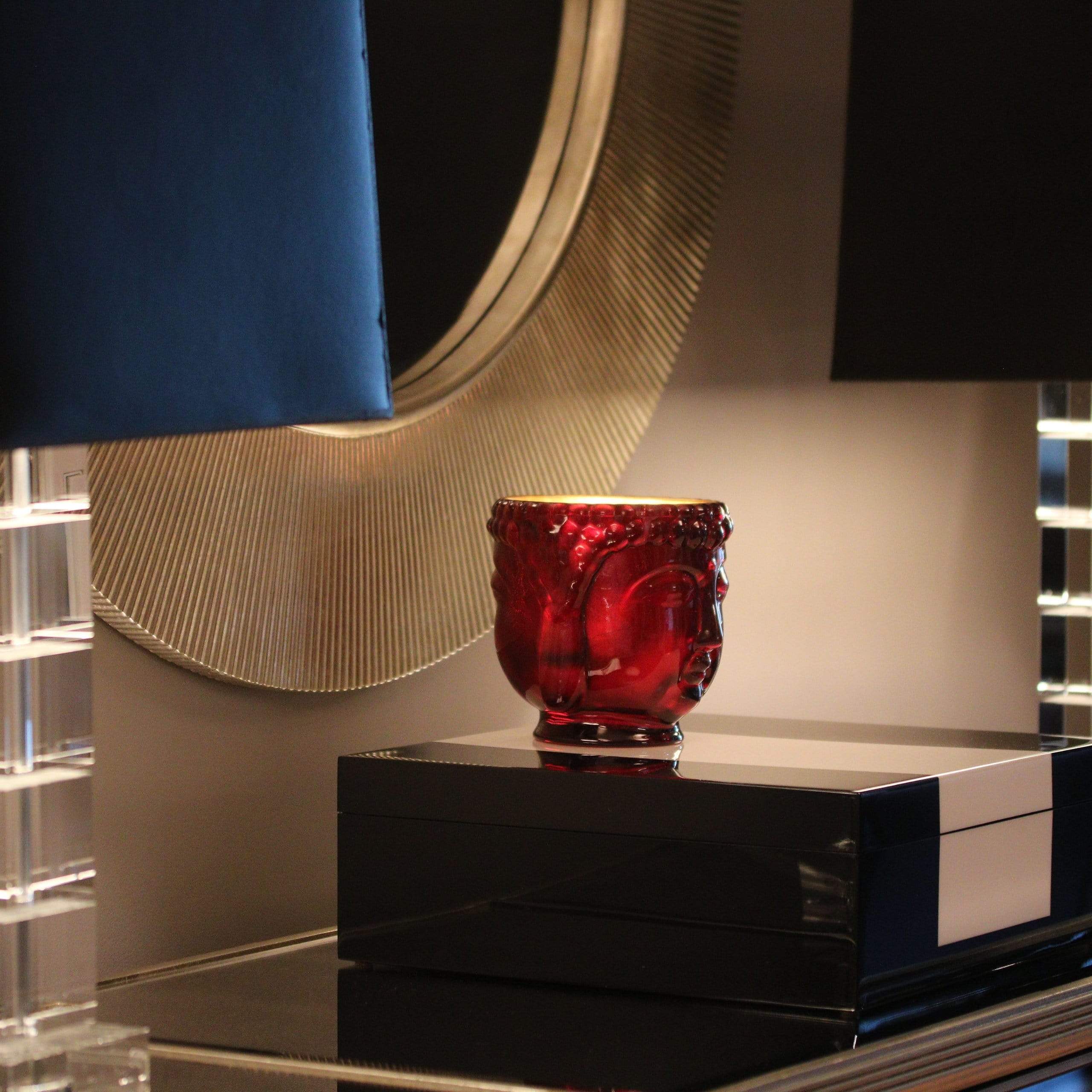24K Gold Ruby Red Glass Buddha Royale Candle