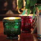 24K Gold Emerald Green Glass Buddha Luxury Candle