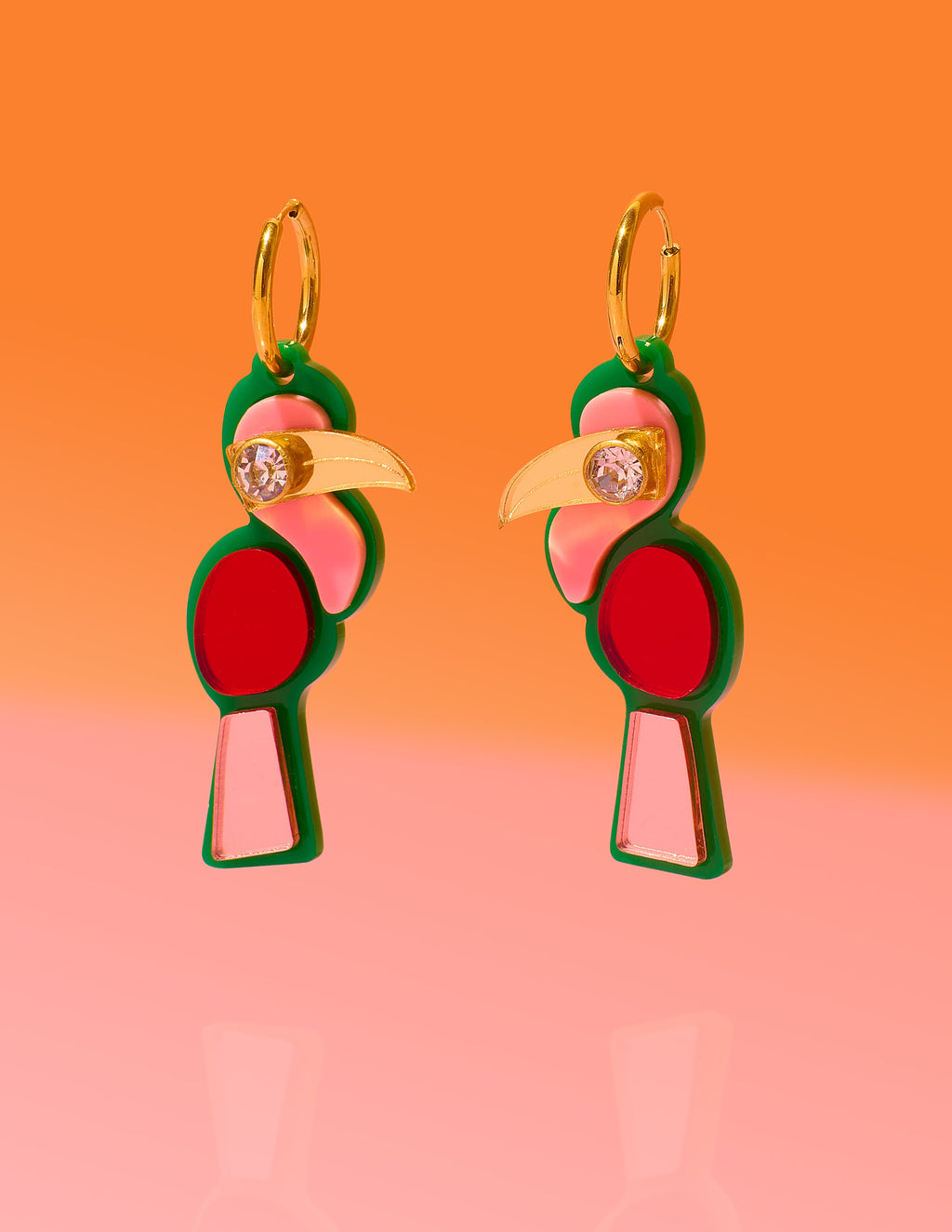 Toucan Hoop Earrings Vibrant