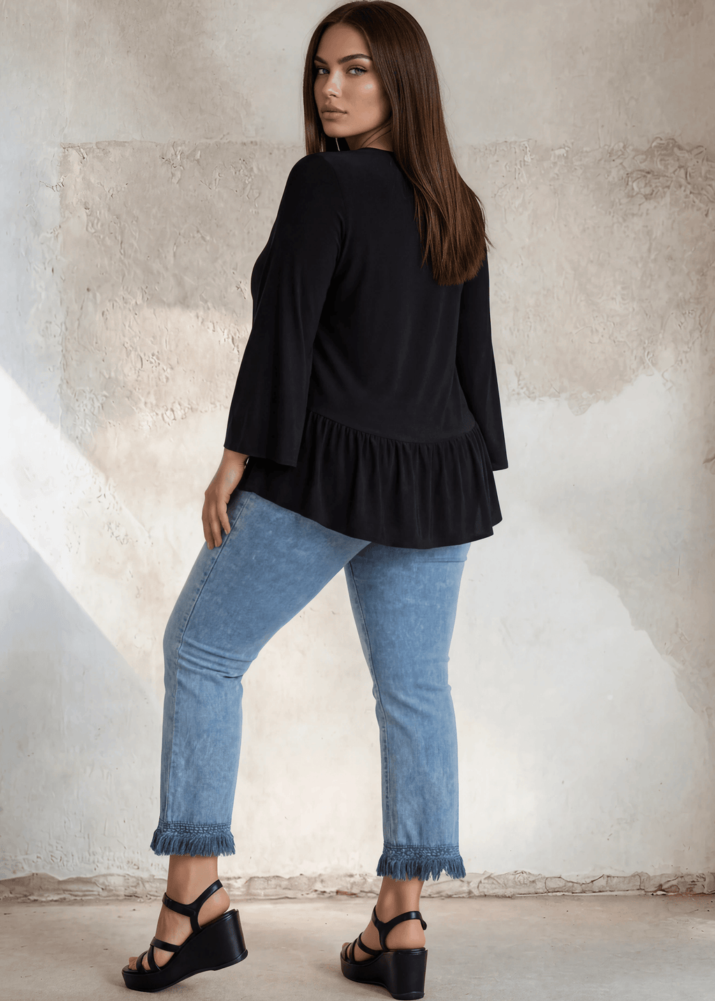 Ally Grab and Go Tunic Plus Size (Black) Made in USA